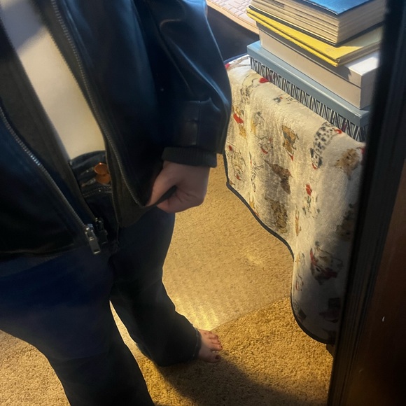 Torrid Black Leather Bomber Jacket - Picture 2 of 8